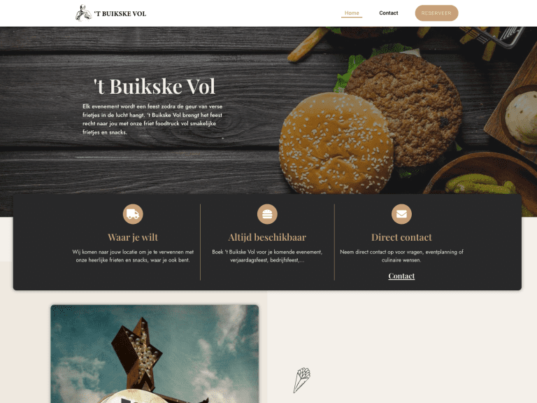 Webdesign foodtruck Nijlen - sfeerimpressie website t Buikske Vol